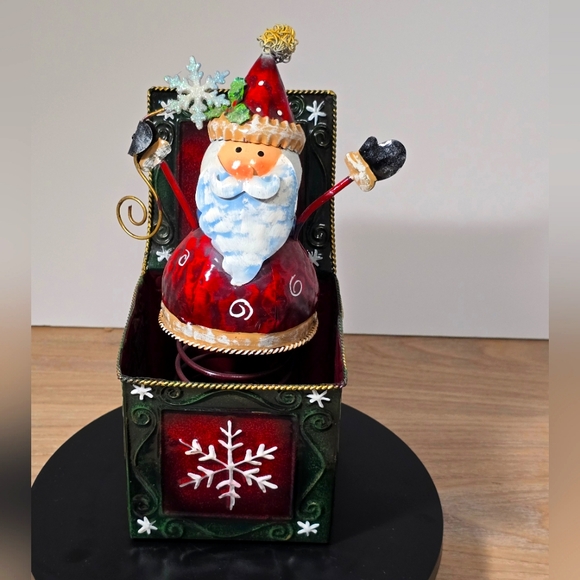 unbranded Other - Vintage Christmas santa jack in box decor metal with spring